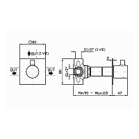 Zucchetti Pan Запорный вентиль 2-х канальный, для встроенных смесителей, цвет: хром Z94597