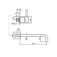 Zucchetti Pan Смеситель для раковины на 2 отв., однорычажный, излив 23 см, цвет: хром ZP6123