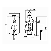 Zucchetti Pan Смеситель для ванны и душа встроенный, однорычажный, цвет: хром ZP6121