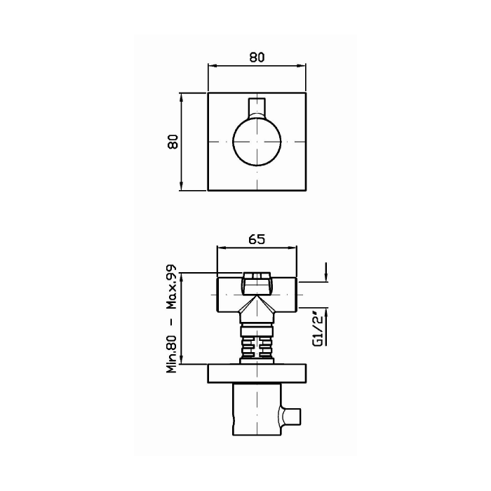 Zucchetti Pan Встроенный запорный вентиль, цвет: хром ZP8729