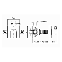 Zucchetti Pan Запорный вентиль 2-х канальный, для встроенных смесителей, цвет: хром Z94596