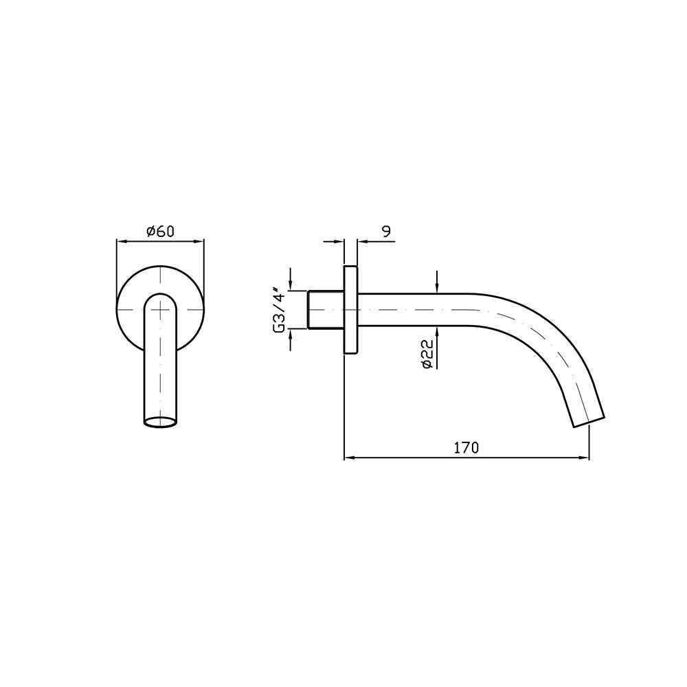 Zucchetti Simply Beautiful Излив 17 см, цвет: хром Z93757
