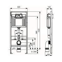 Tece Base Инсталляция для подвесного унитаза 50x16x112h см, с креплением 9400407