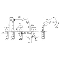 Смеситель Migliore Princeton на борт ванны 19385