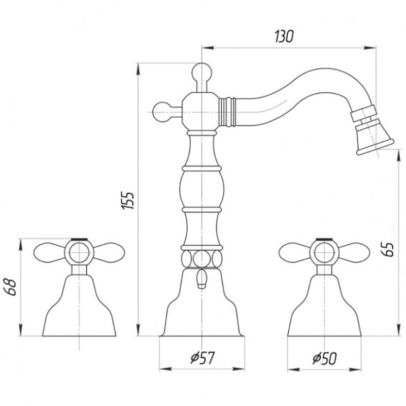 Смеситель Migliore Princeton Plus для биде ML.PRP-8025.CRDO