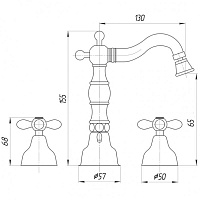 Смеситель Migliore Princeton Plus для биде ML.PRP-8025.CRDO
