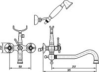 Смеситель Migliore Lady для ванны с душем 18834