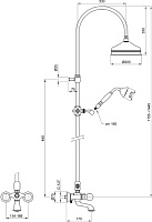 Webert Karenina Душевая стойка с верхним душем 50,5х22х154h см, цвет: хром KA721208015