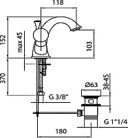 Webert Karenina Смеситель для раковины, цвет: бронза KA700102065