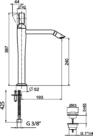 Webert Opera Смеситель для раковины, цвет: розовое золото OA830402980