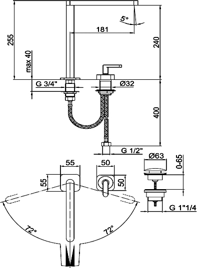 Webert Living Смеситель для раковины, цвет: хром LV830702015