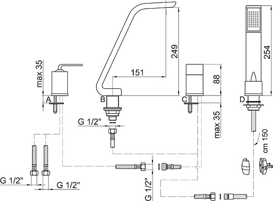 Webert Wolo Смеситель на борт ванны, цвет: хром WO850701015