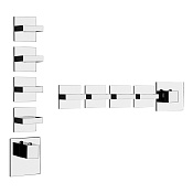 Gessi Rettangolo Термостат для душа встраиваемый на 4 потребителя, внешняя часть, цвет: chrome 43218#031