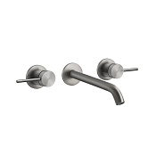 Gessi 316 Trame Встраиваемый смеситель для раковины, излив 20-18 см, цвет: steel brushed 54394#239