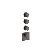 Gessi 316 Bath-Shower Термостат для ванны встраиваемый, 3 потребителя, цвет: black metal brushed PVD 54506#707