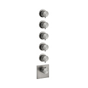 Gessi 316 Bath-Shower Термостат для ванны встраиваемый, 5 потребителей, цвет: steel brushed 54510#239