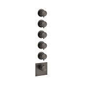 Gessi 316 Bath-Shower Термостат для ванны встраиваемый 5 потребителей, цвет: black metal brushed PVD 54510#707