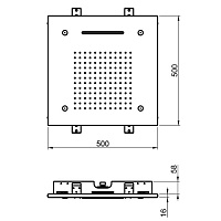 Almar Square 500 Потолочный душ 49,6х49,6 см, встраиваемый, 3 режима, цвет: mirror stainless steel E044140.MS