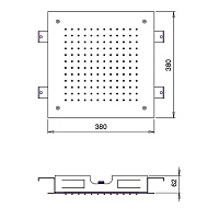Almar Square 380 Потолочный душ 38х38 см, встраиваемый, 1 режим, цвет: mirror stainless steel E044046.MS