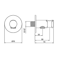 Almar Round Шланговое подключение для лейки с держателем, цвет: chrome E095037.CR