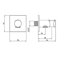 Almar Square Шланговое подключение для лейки с держателем, цвет: chrome E095039.CR