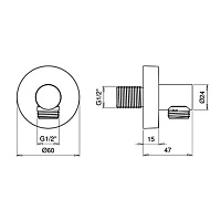 Almar Round Шланговое подключение для лейки с держателем, цвет: chrome E095005.CR