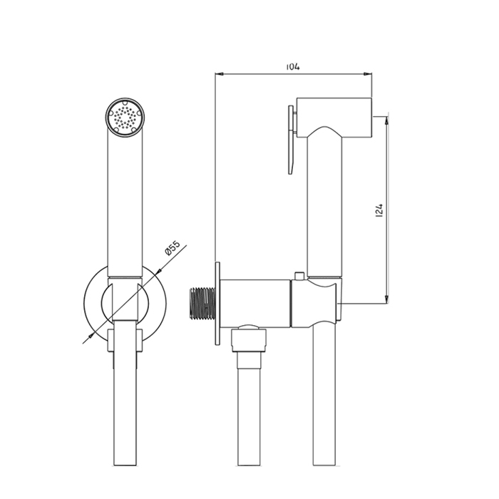 Cisal Shower Гигиенический душ, со шлангом 120 см, вывод с держателем, цвет: chrome CY00792521