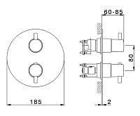 Cisal Less Minimal Смеситель для душа встраиваемый, термостатический, цвет: Chrome LM0BT03021