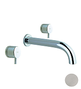 Cisal Less New Смеситель для раковины на 3 отверстия из стены, цвет: Brushed Nickel LN0135112F