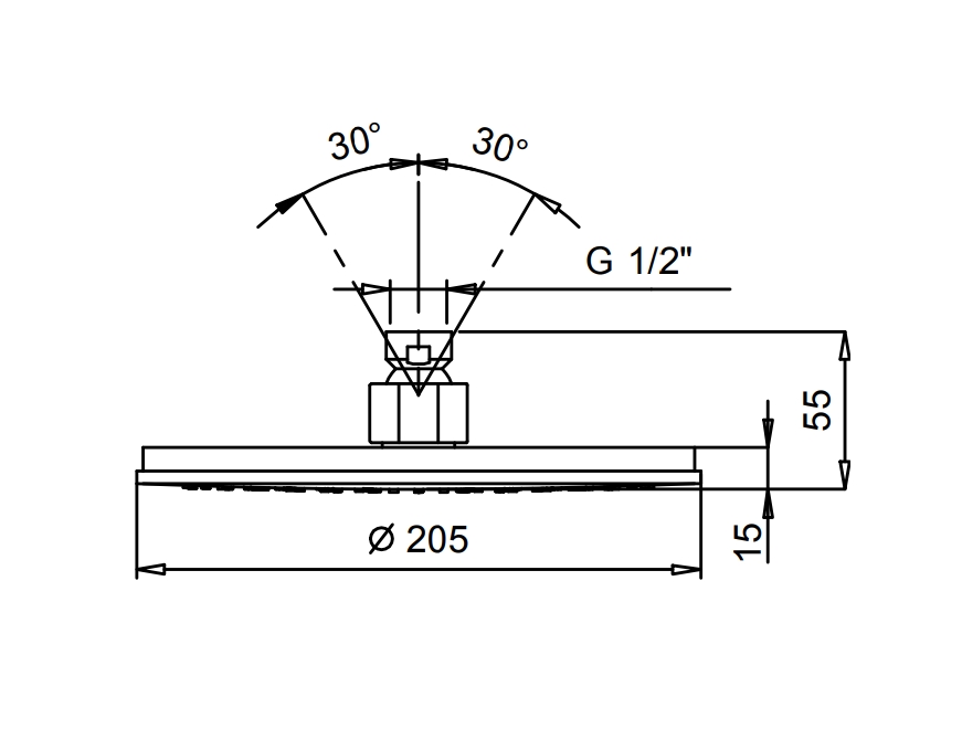 Fantini Venezia Верхний душ, 20 см, цвет: хром 86 02 8113