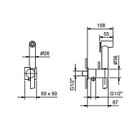 Fantini Гидроёршик/гигиенический душ, цвет: Matt Gun Metal PVD 91 P5 8487