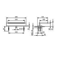 Fantini AK/25 Излив для ванны 10,5 см, набортный, цвет: Matt Gun Metal PVD 48 P5 T045