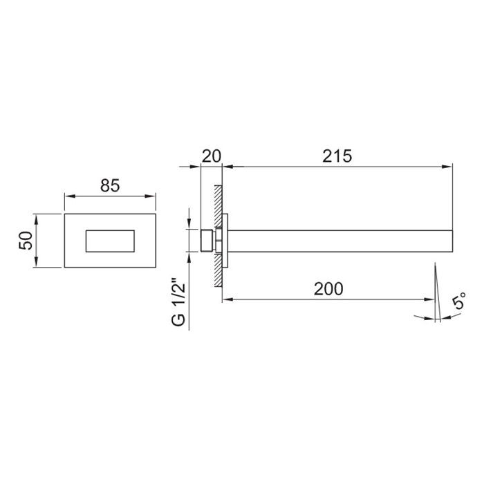 Fantini AR/38 Излив для ванны, настенный, цвет: хром 38 02 3345