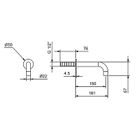 Fantini Fontane Bianche Излив смесителя для раковины, настенный, цвет: Matt Gun Metal PVD 47 P5 8442