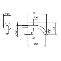 Fantini Nice Излив для ванны 15 см, настенный, цвет: хром 65 02 W010