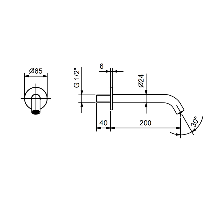 Fantini Nostromo Излив смесителя со стены для раковины, цвет: хром 50 02 8430
