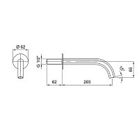 Fantini Venezia Излив для ванны 20,3 см, настенный, цвет: хром 29 02 8315
