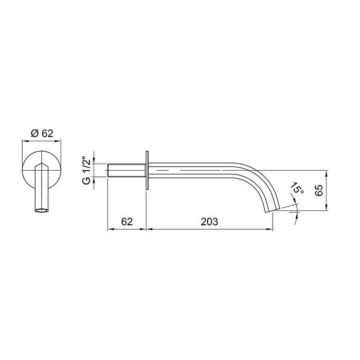 Fantini Venezia Излив для раковины 20 см, настенный, цвет: хром 29 02 8320