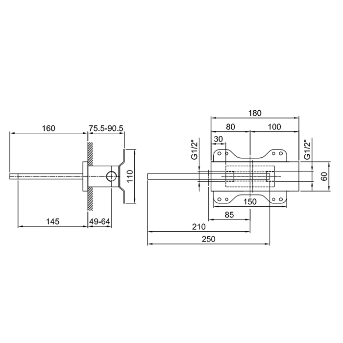 Fantini Venezia/Milano Излив встраиваемый для ванны, цвет: хром 31 02 5042B