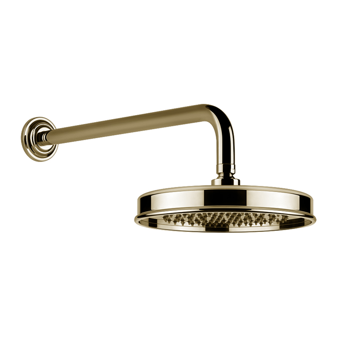 Gessi Venti20 Верхний душ 22,9 см 1 вид струи, кронштейн настенный 38,9 см, цвет: brass PVD 65148#710