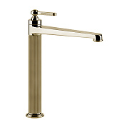 Gessi Venti20 Смеситель для раковины на 1 отверстие, высокий, цвет: Brass PVD 65003#710