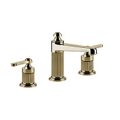 Gessi Venti20 Смеситель для раковины на 3 отверстия, высота излива 9,8 cм, цвет: Brass PVD 65012#710