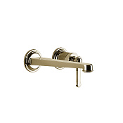 Gessi Venti20 Смеситель для раковины настенный, излив 20,1 см, цвет: Brass PVD 65089#710