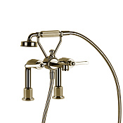 Gessi Venti20 Смеситель на борт ванны на 2 отверстия, с ручн. душем, Brass PVD 65115#710