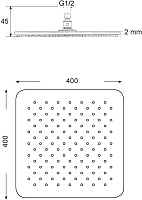 Migliore Rimini Верхний душ, 40х40хh4,5 см, цвет: хром 29664