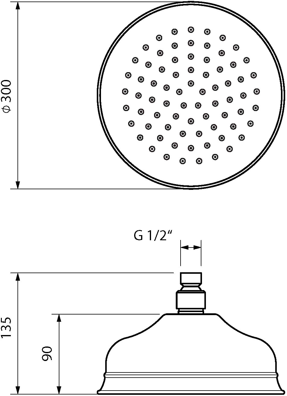 Migliore Roma Верхний душ, 30х30хh13,5 см, цвет: золото 29830