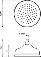 Migliore Roma Верхний душ, 30х30хh13,5 см, цвет: золото 29830
