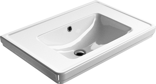 GSI Classic Раковина подвесная 75x50 см, 1 отверстие, с переливом, без д/к, цвет: белый глянцевый 8787111