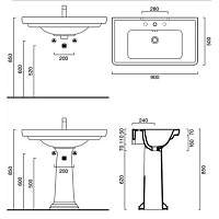 Catalano Comfort Раковина подвесная 90x50x23h см, 1 отв., с переливом, Cataglaze, цвет: белый глянц. 190CV00