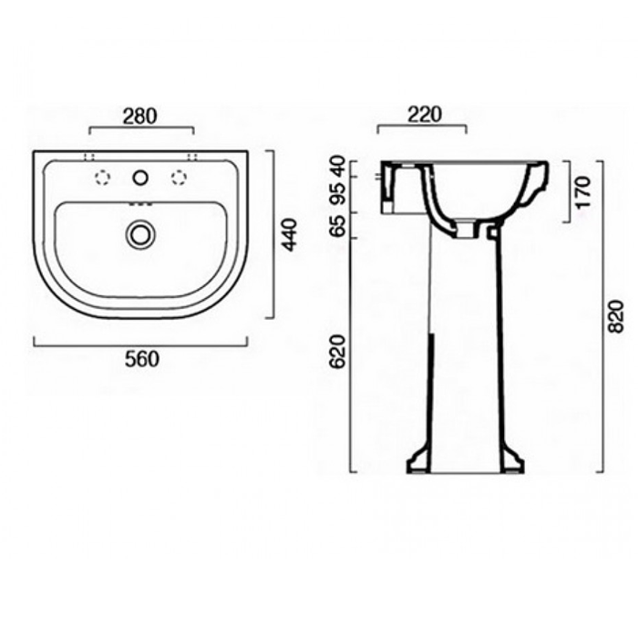 Catalano Comfort Раковина подвесная 56x44x20h см, 1 отв., с переливом, Cataglaze, цвет: белый глянц. 156CV00